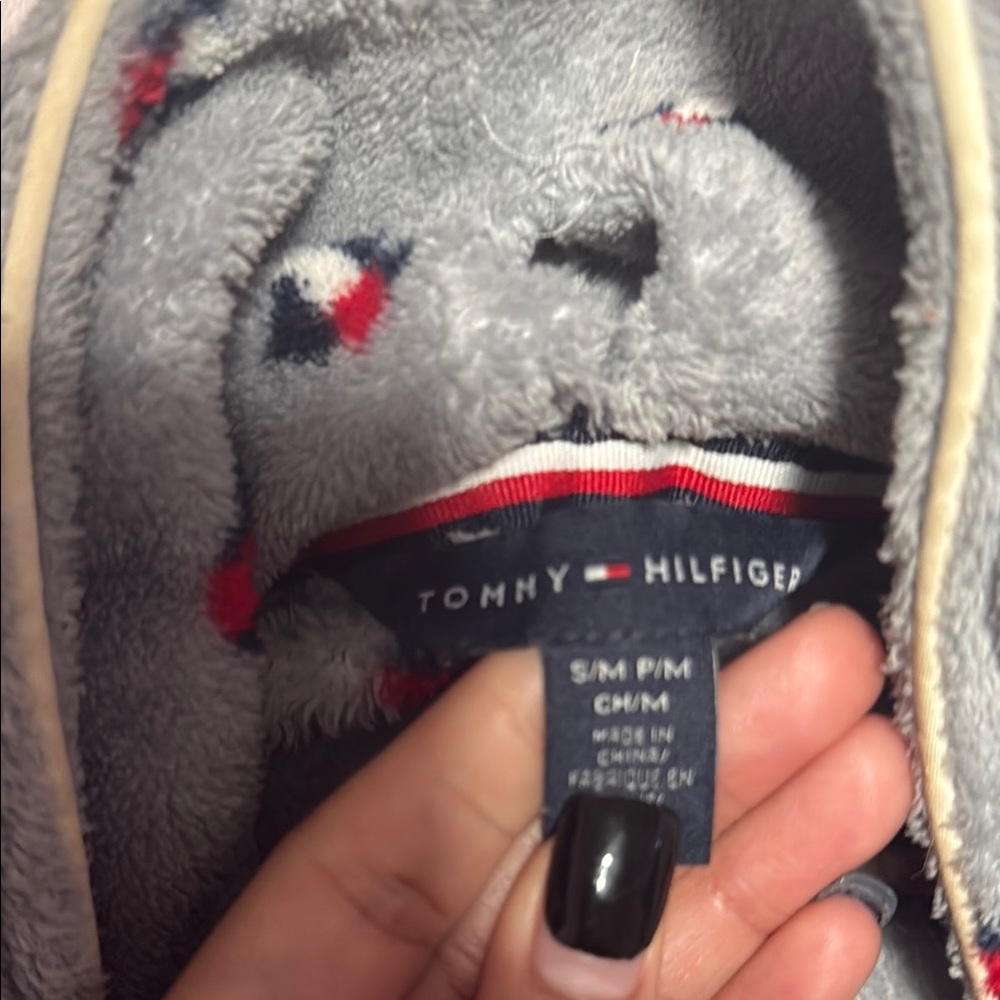 Tommy Hilfiger Gray Fleece Robe